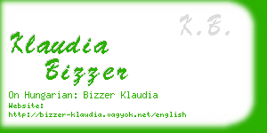 klaudia bizzer business card